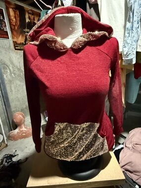 Women’s Hooded Sweater with Sequin Trim